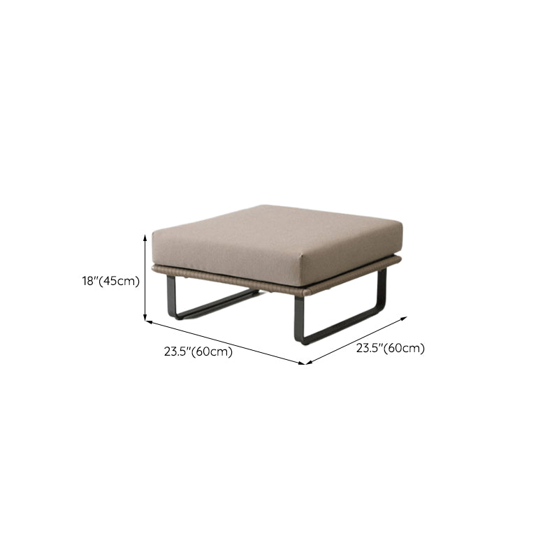 Tropical Style Metal Frame Outdoor Sofa with Cushion Water Resistant Patio Sofa