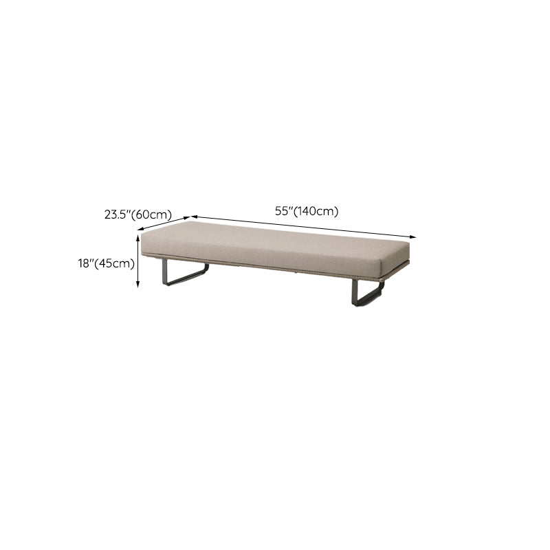 Tropical Style Metal Frame Outdoor Sofa with Cushion Water Resistant Patio Sofa
