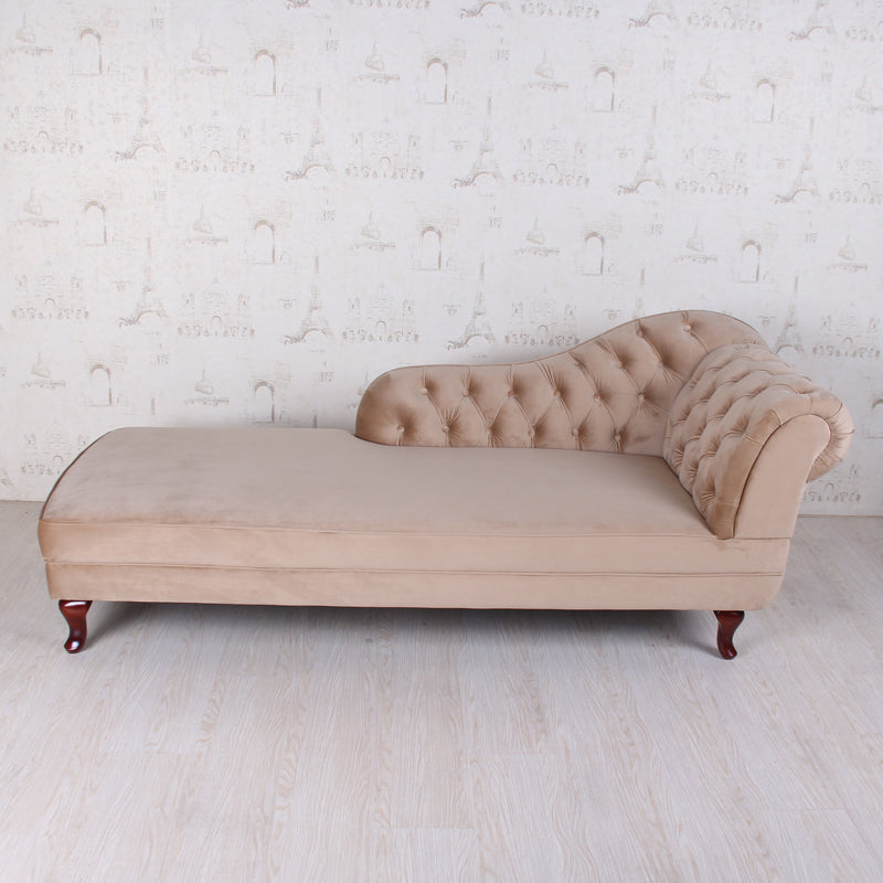 Traditional Micro-velvet Chaise Lounge Chair with One Arms, Upholstered Accent Chair