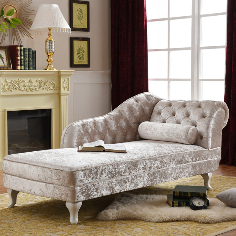 Traditional Micro-velvet Chaise Lounge Chair with One Arms, Upholstered Accent Chair