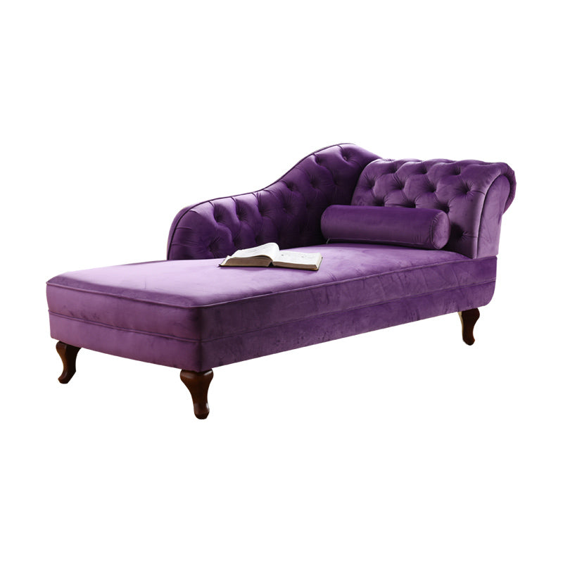 Traditional Micro-velvet Chaise Lounge Chair with One Arms, Upholstered Accent Chair