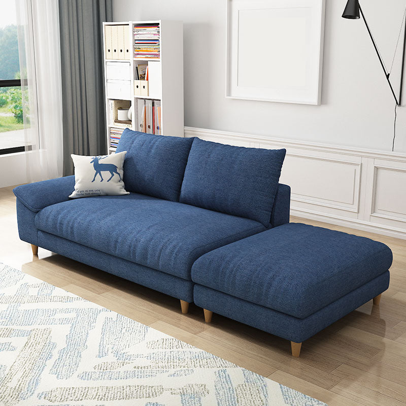 Modern Faux Leather and Linen Chaise Lounge Solid Color Chaise Lounge
