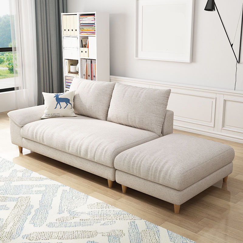 Modern Faux Leather and Linen Chaise Lounge Solid Color Chaise Lounge