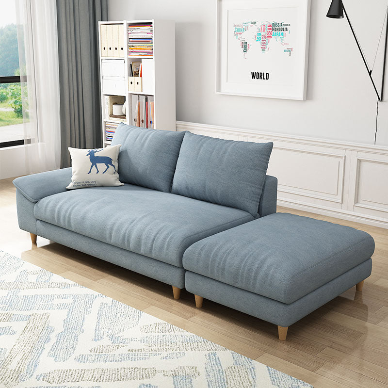 Modern Faux Leather and Linen Chaise Lounge Solid Color Chaise Lounge