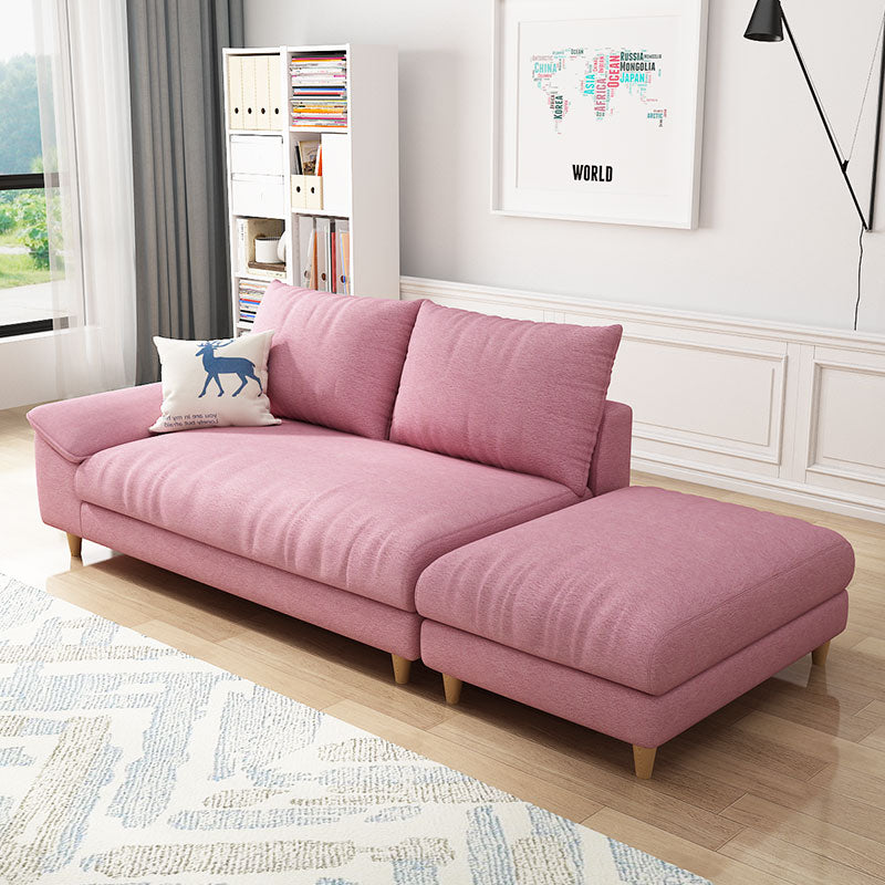 Modern Faux Leather and Linen Chaise Lounge Solid Color Chaise Lounge