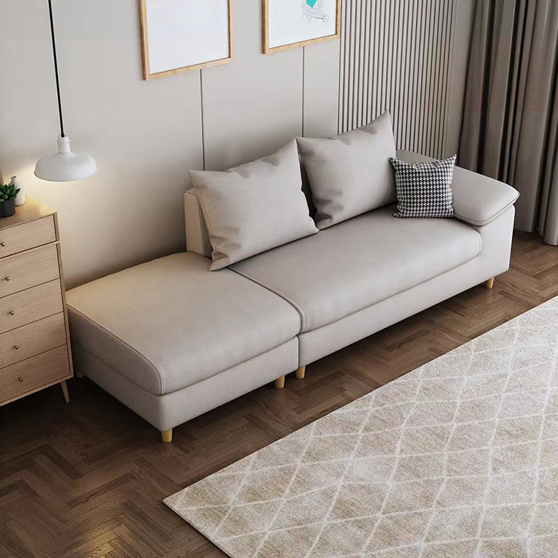 Modern Faux Leather and Linen Chaise Lounge Solid Color Chaise Lounge
