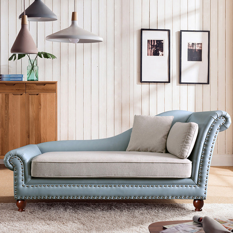 Traditional Chaise Lounge Faux Leather Chaise Lounge with Arm
