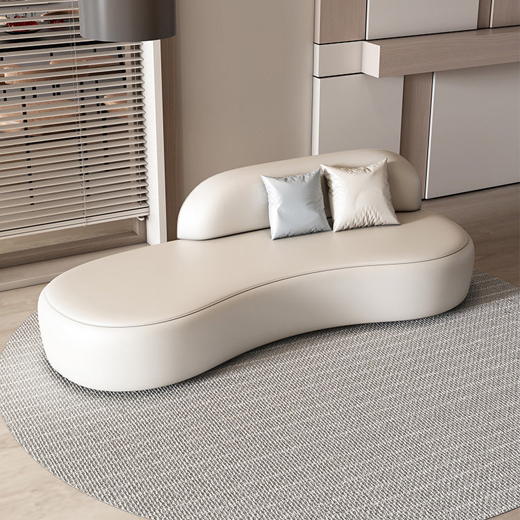 Modern Chaise Lounge Genuine Leather Chaise Lounge with Recessed Arm