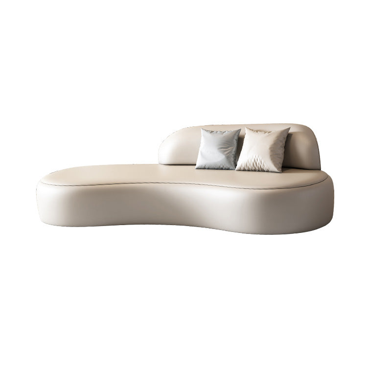 Modern Chaise Lounge Genuine Leather Chaise Lounge with Recessed Arm