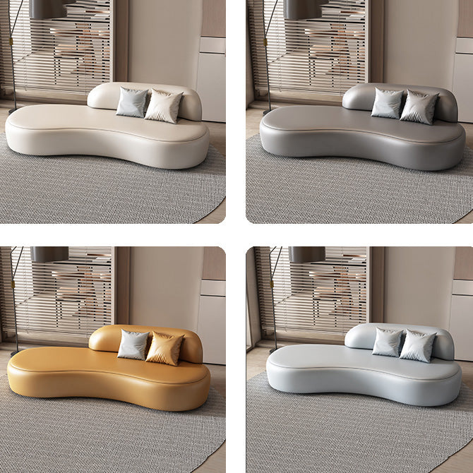 Modern Chaise Lounge Genuine Leather Chaise Lounge with Recessed Arm