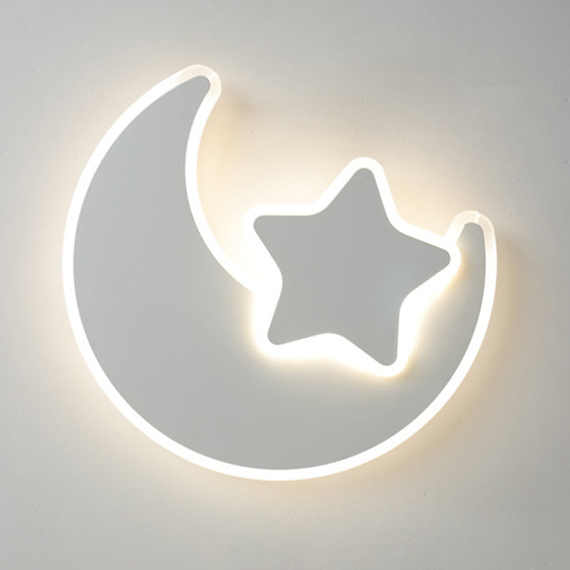 LED Kids Style Ceiling Mount in White Iron & Acrylic Ceiling Flush