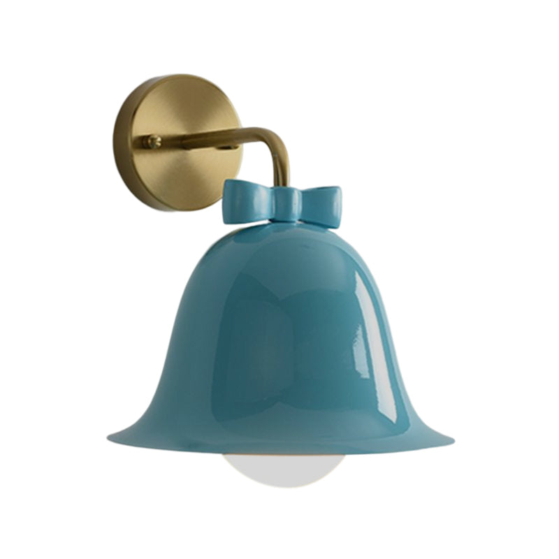 Modern Metal Wall Sconce Bell Shape Wall Light with Glass Shade for Bedroom