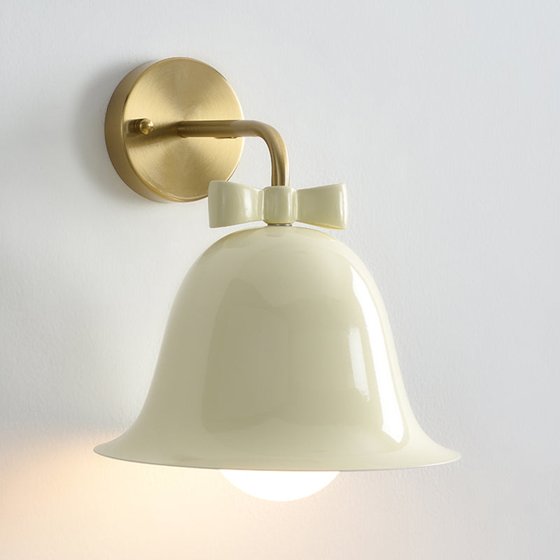 Modern Metal Wall Sconce Bell Shape Wall Light with Glass Shade for Bedroom