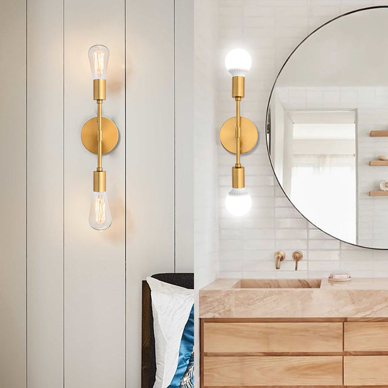 Modern 2-Light Bathroom Vanity Light Black/Golden/Nickle Bath Bar