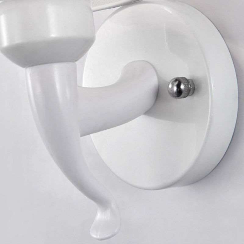 Modern Metal Wall Sconce Cylinder Shape Vanity Lamp with Plastic Shade for Bathroom