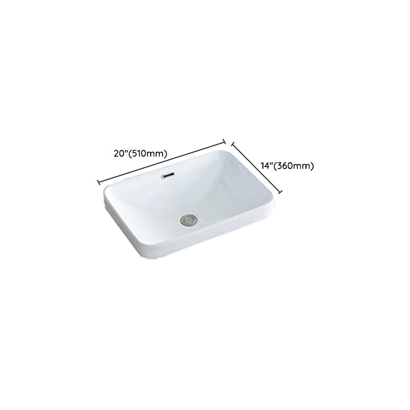 Traditional Drop-in Bathroom Sink Oval Porcelain with Faucet Basin Sink