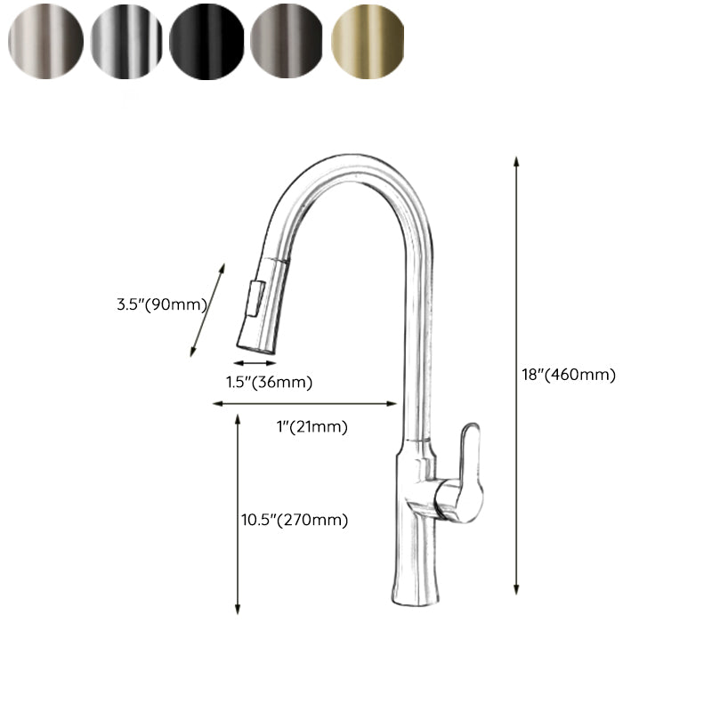 Contemporary Kitchen Faucet High Arch No Sensor with Pull Down Sprayer