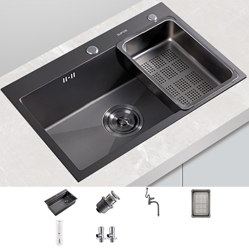Kitchen Sink Ceramic Rectangular Faucet Pull-out Black Kitchen Sink