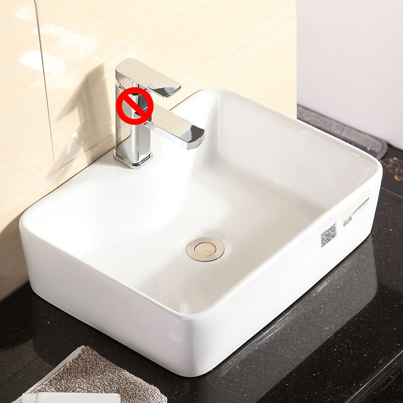 Vitreous China Vessel Lavatory Sink Contemporary Vessel Bathroom Sink