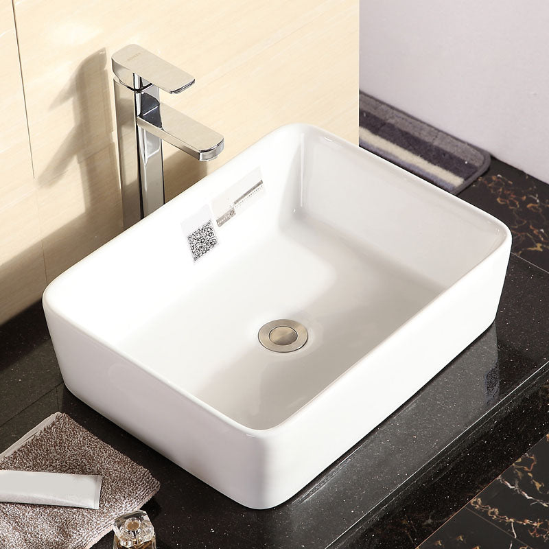 Vitreous China Vessel Lavatory Sink Contemporary Vessel Bathroom Sink