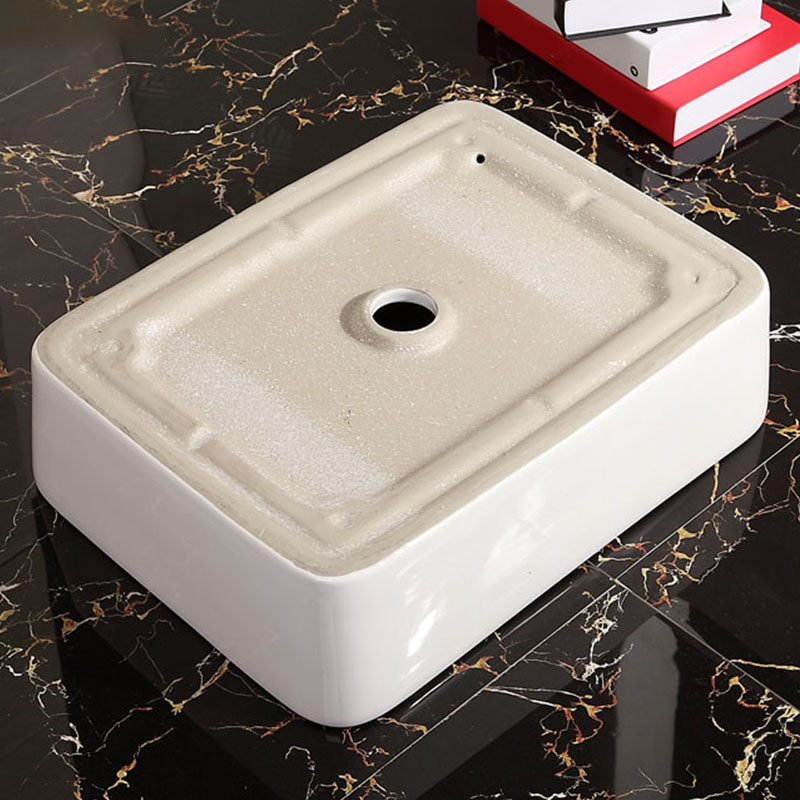 Vitreous China Vessel Lavatory Sink Contemporary Vessel Bathroom Sink