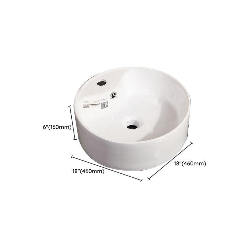 Vitreous China Vessel Lavatory Sink Contemporary Vessel Bathroom Sink