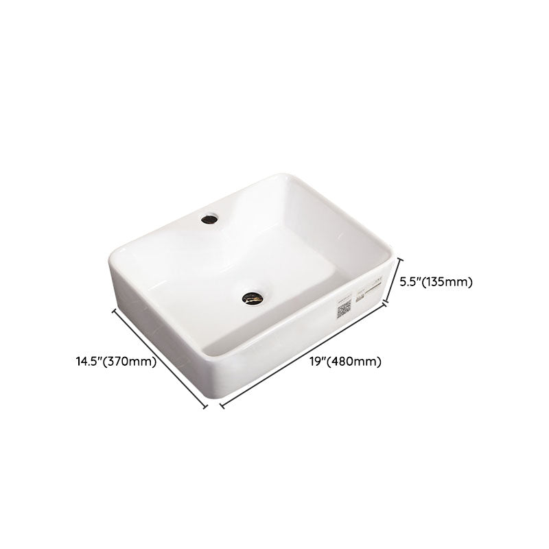 Vitreous China Vessel Lavatory Sink Contemporary Vessel Bathroom Sink