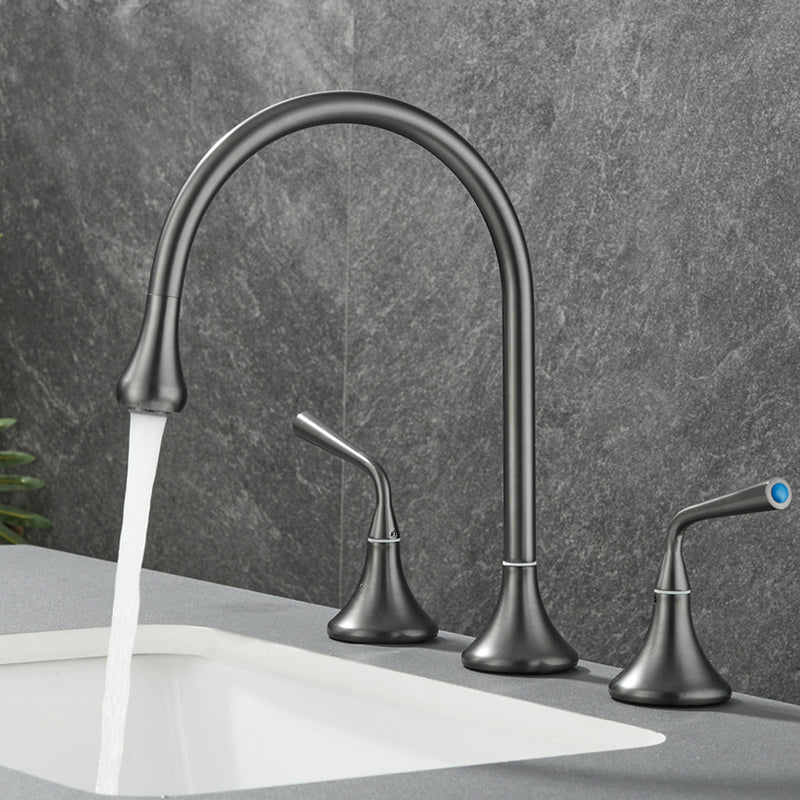 Modern Swivel Bathtub Faucet Double Handle Deck Mounted Bathroom Faucet with Handles