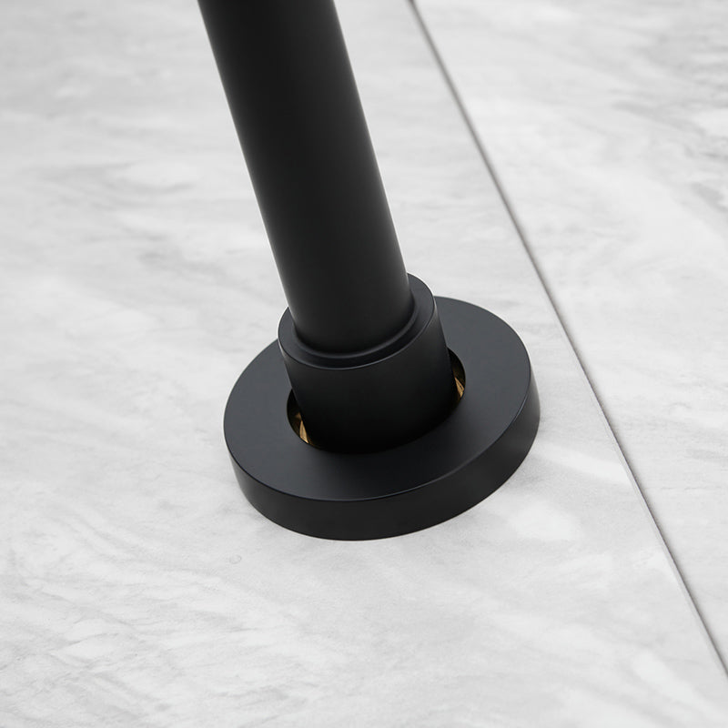 Modern High Arc Faucet Floor Mounted Freestanding Tub Filler with Risers