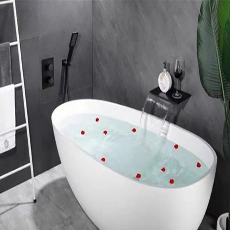 Modern Bath Filler Trim Brass Knob Handles with Hand Shower Waterfall Wall Mount Faucet