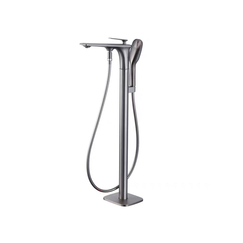 Modern Freestanding Faucet Copper with Risers and Handheld Shower Tub Faucet