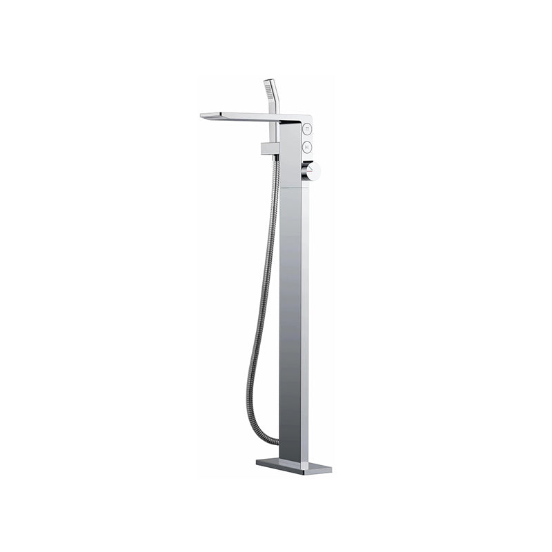 Modern Freestanding Faucet Copper with Risers and Handheld Shower Tub Faucet
