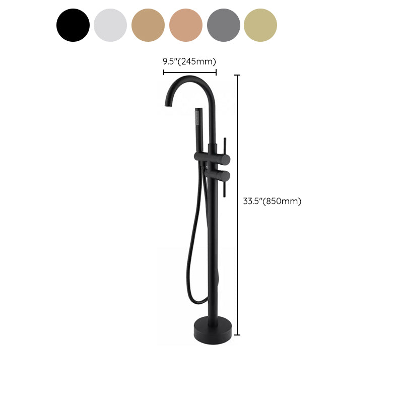 Modern Freestanding Faucet Copper with Risers and Handheld Shower Tub Faucet