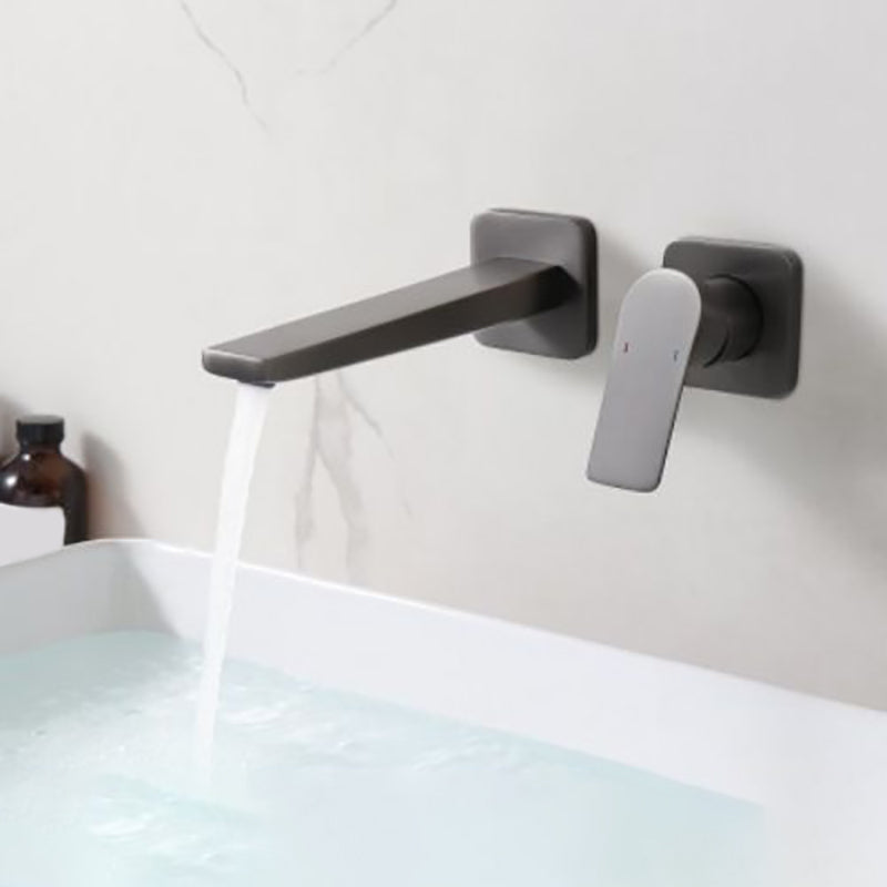 Modern Bathtub Faucet Copper Fixed Lever Handle Wall Mounted Bathroom Faucet