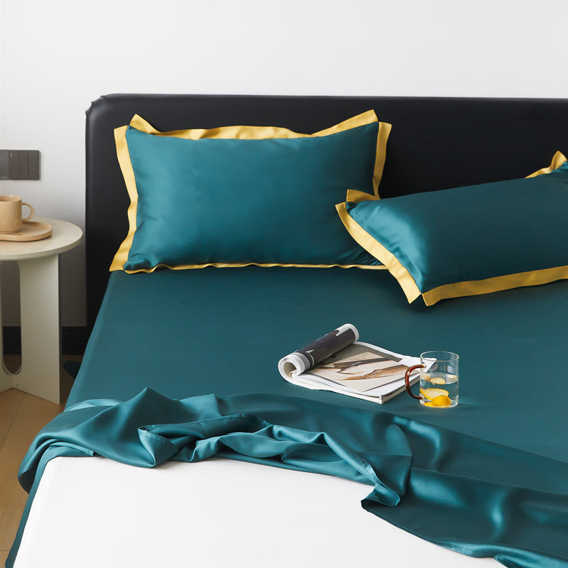Bed Sheet Satin Solid Color Non-pilling Breathable Bed Sheet Set