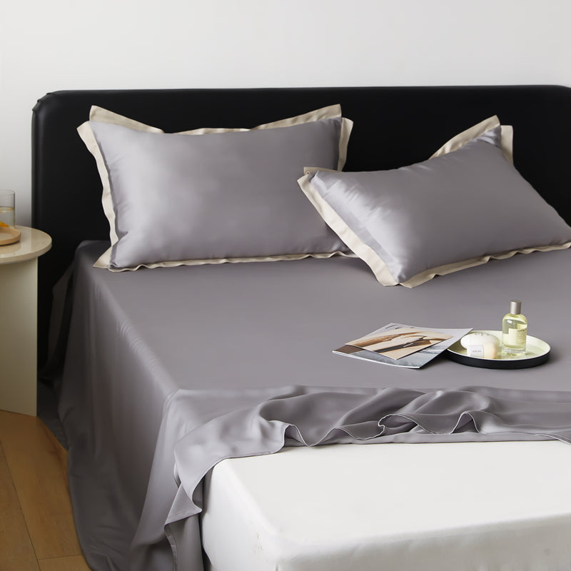 Bed Sheet Satin Solid Color Non-pilling Breathable Bed Sheet Set