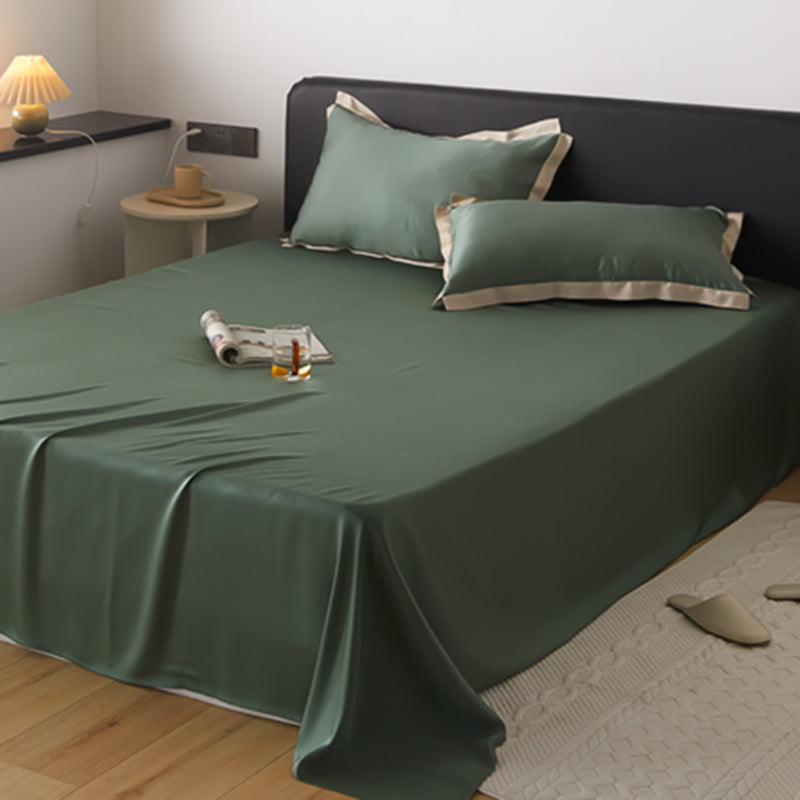 Bed Sheet Satin Solid Color Non-pilling Breathable Bed Sheet Set