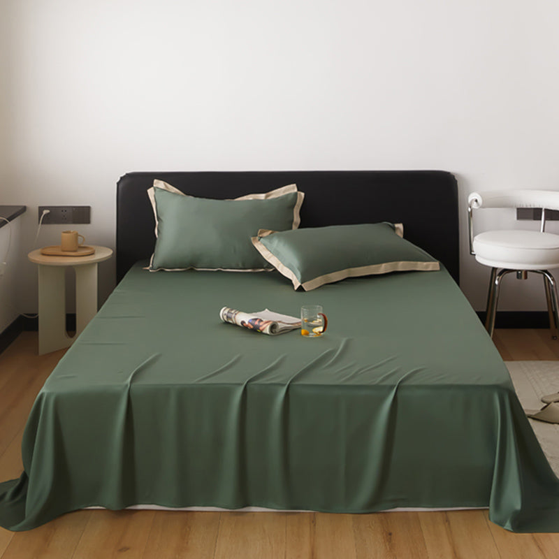 Bed Sheet Satin Solid Color Non-pilling Breathable Bed Sheet Set