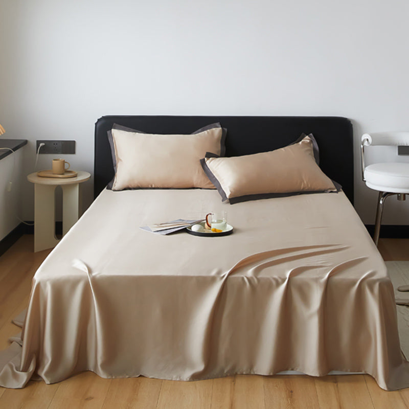 Bed Sheet Satin Solid Color Non-pilling Breathable Bed Sheet Set