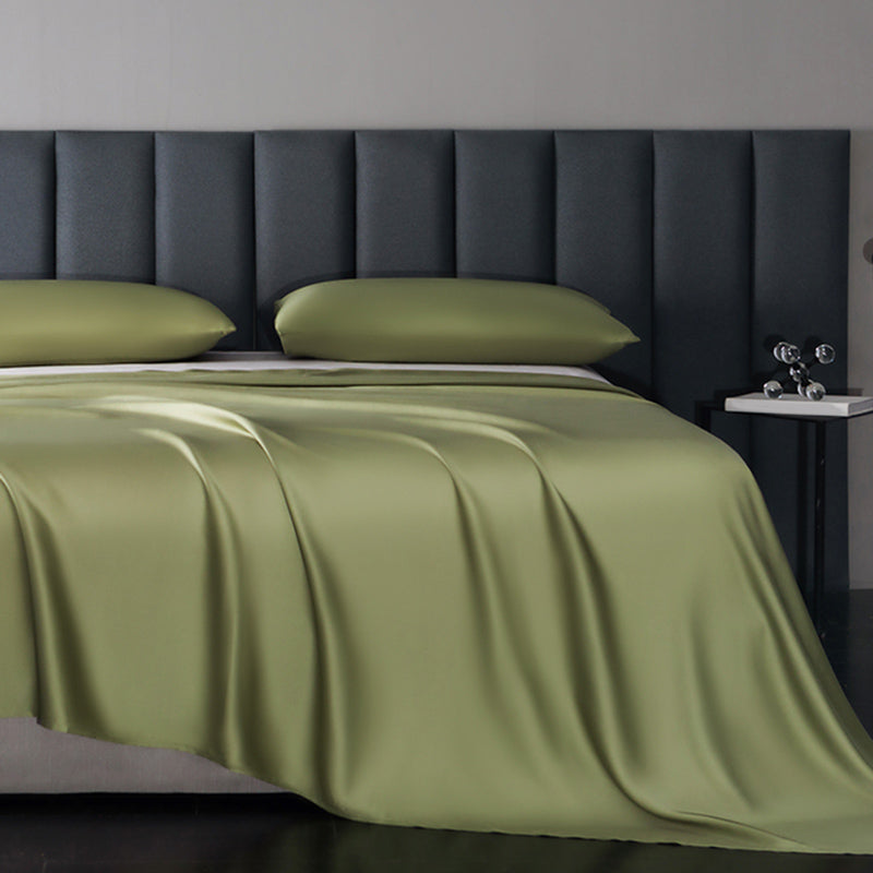 Satin Bed Sheet Solid Color Soft Skin-friendly Non-pilling Bed Sheet Set