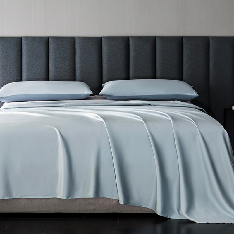 Satin Bed Sheet Solid Color Soft Skin-friendly Non-pilling Bed Sheet Set