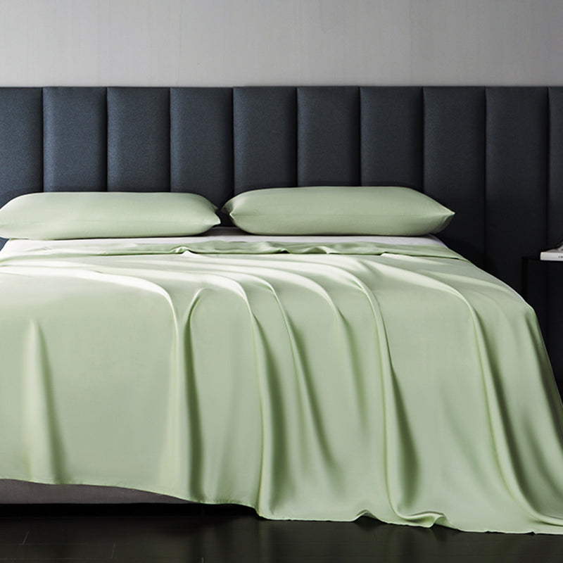 Satin Bed Sheet Solid Color Soft Skin-friendly Non-pilling Bed Sheet Set
