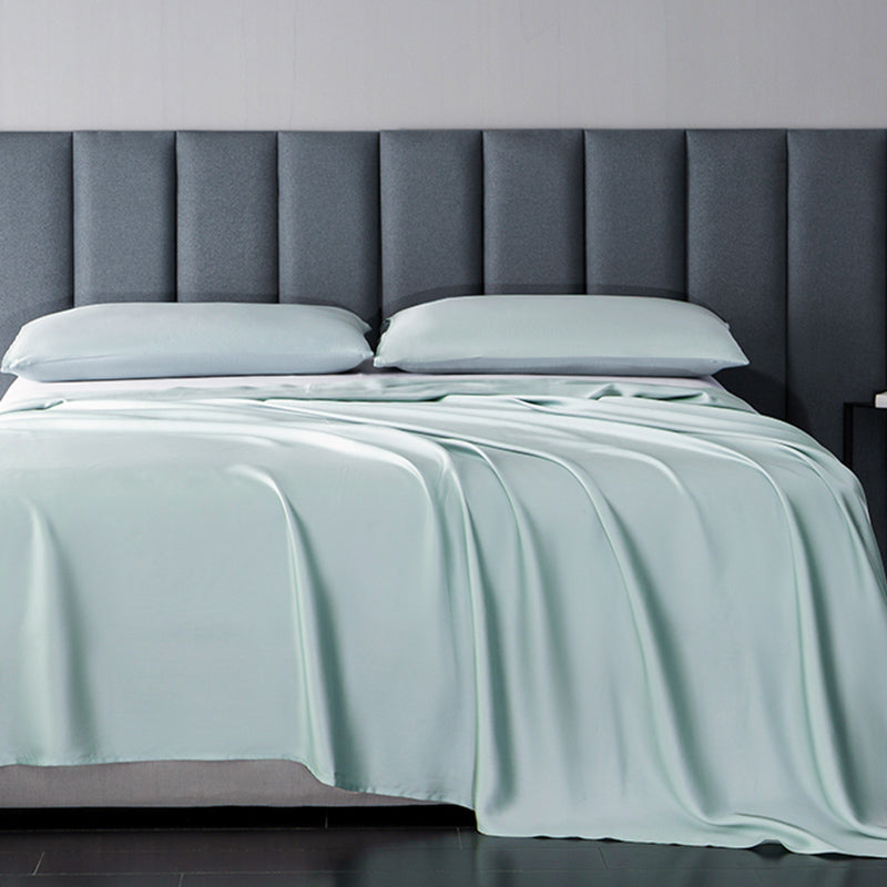 Satin Bed Sheet Solid Color Soft Skin-friendly Non-pilling Bed Sheet Set