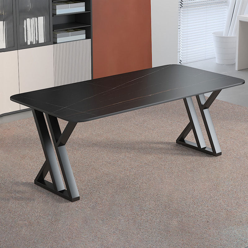 Industrial Style Task Desk Rectangular Shaped Office Desk in Grey/White/Black
