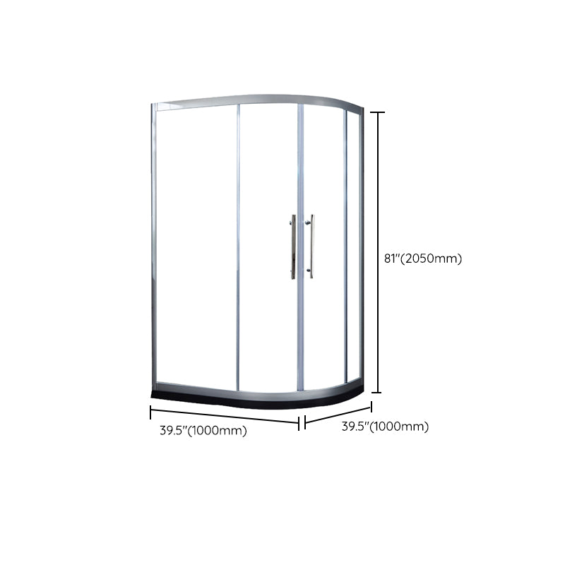 Double Sliding Shower Kit Rounded Shower Kit with Fixed Panel