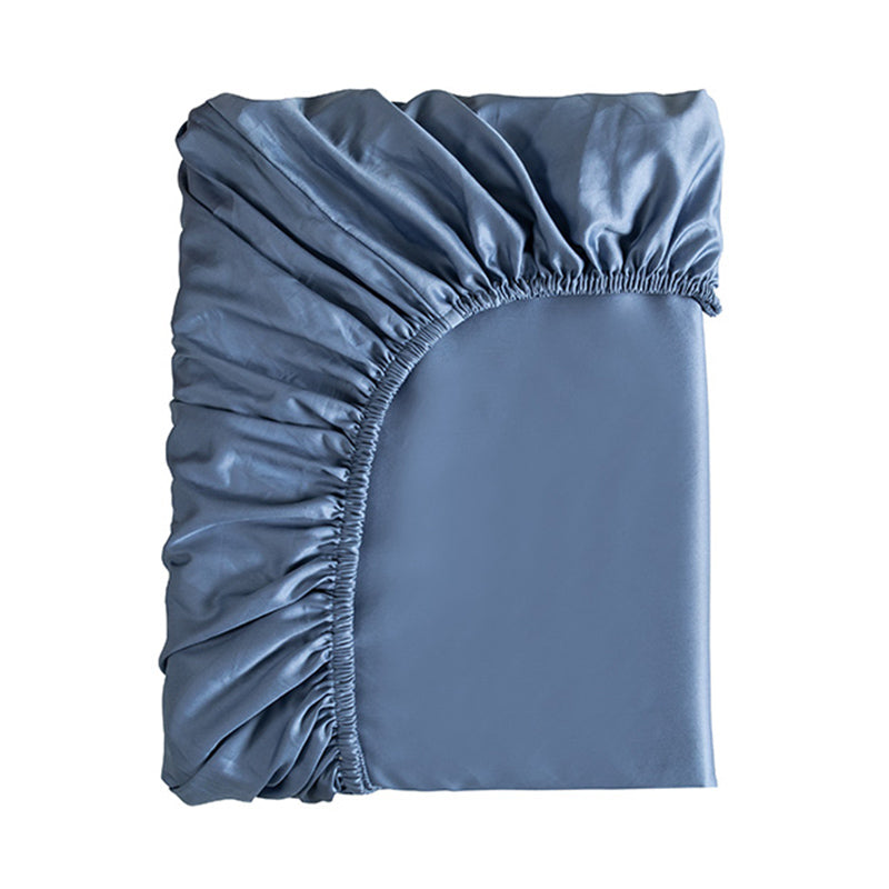 Fitted Bed Sheet Solid Color Non-pilling Breathable Skin-friendly Bed Sheet Set