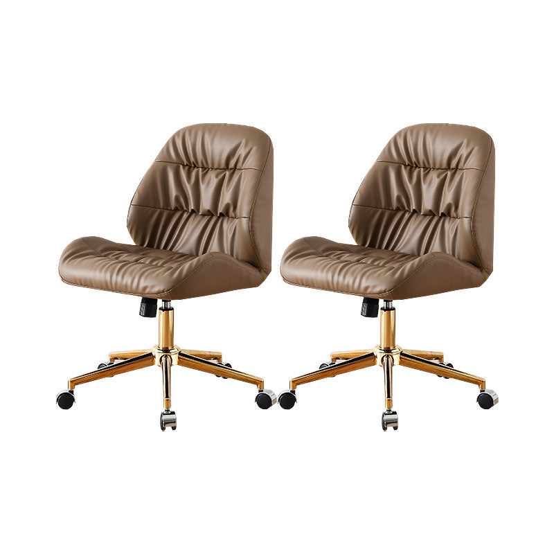 Contemporary Swivel Office Chair Faux Leather Task Mid Back Chair