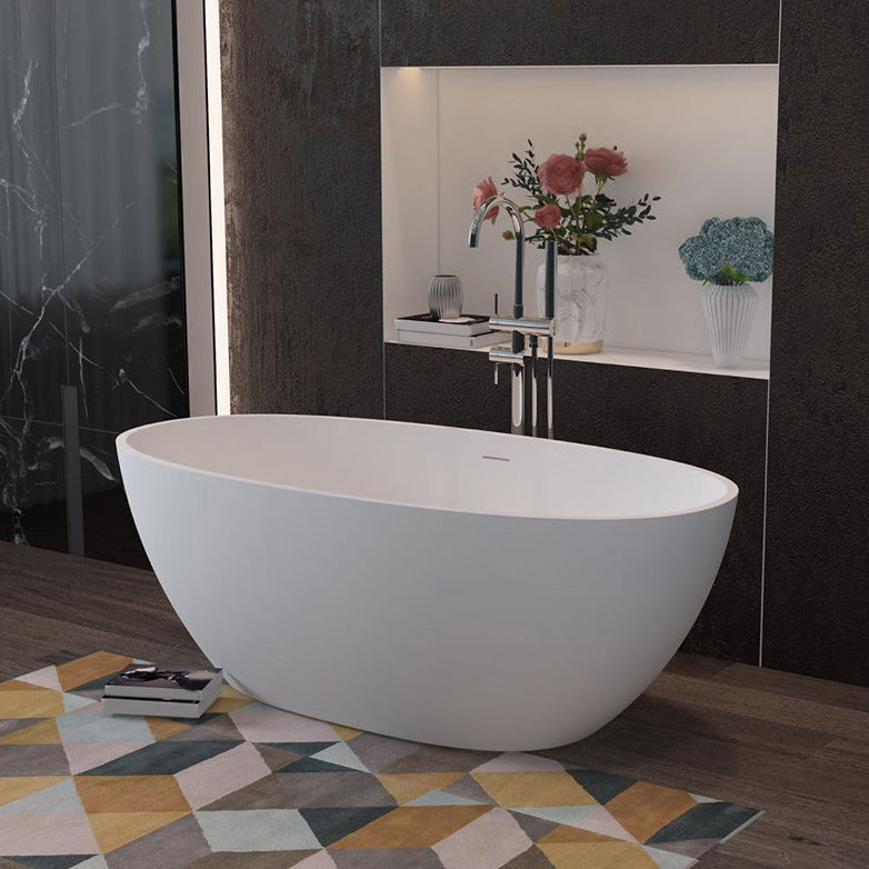 Soaking Freestanding Bath Tub Antique Finish Oval Modern Bathtub (Faucet not Included)
