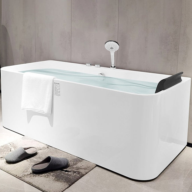 Flat Bottom Soaking Bathtub Antique Finish Modern Back to Wall Bath Tub