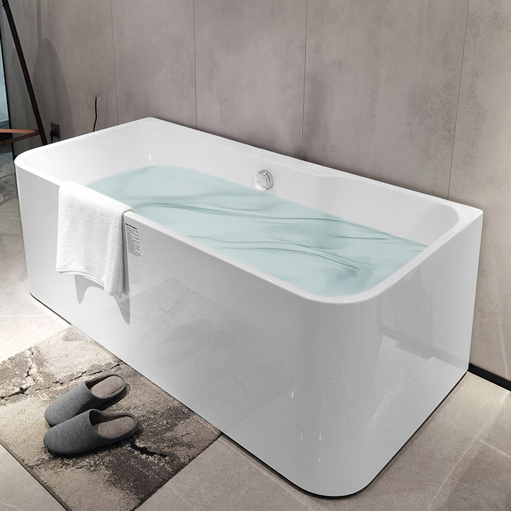 Flat Bottom Soaking Bathtub Antique Finish Modern Back to Wall Bath Tub